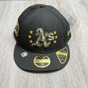 Black A's Size 7-7/8 2024 Armed Forces Day On-Field 59FIFTY Fitted New Era Men